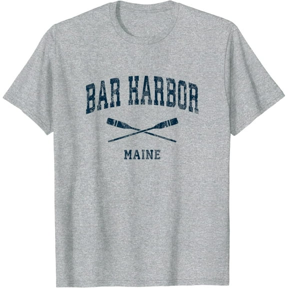 Simple Fit Bar Harbor Maine Vintage Nautical Paddles Sports Oars T-Shirt All Size S-5XL