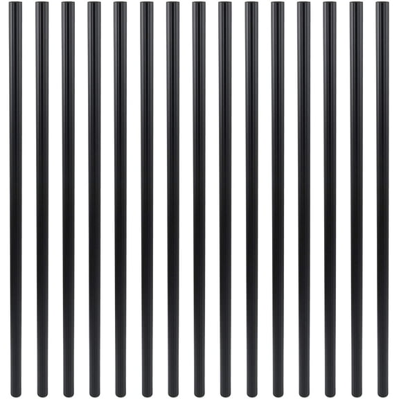 Myard 26 Inches Grooved Classic Hollow round Aluminum Deck Balusters for Deck Railing Porch (25-Pack, Matte Black)
