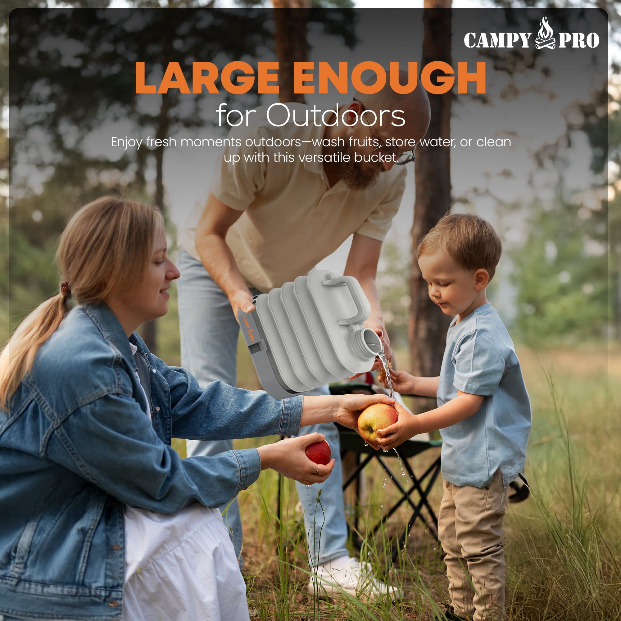 Campy Pro Collapsible Water Container 10L (2.6 Gal) – Foldable Portable Jug for Camping, Hiking, Fishing, RV, Outdoor, Emergency & Travel