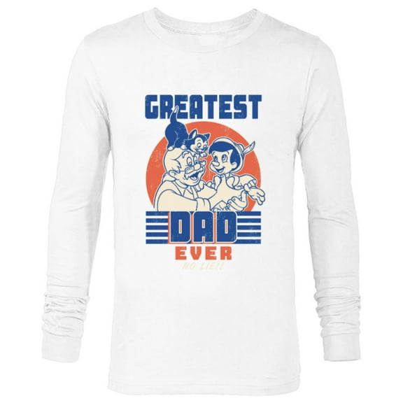 Disney Pinocchio and Geppetto Greatest Dad Ever No Lie - Long Sleeve T-Shirt for Men - Customized-White