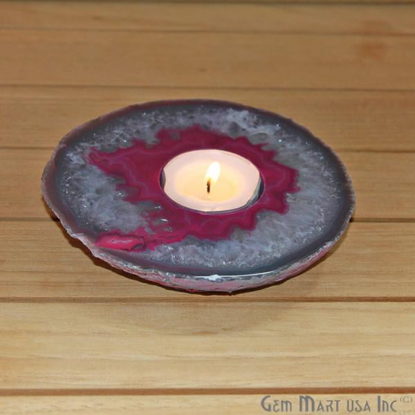 Grey Agate Candle Holder Grey and white Home D\u00e9cor Energy Cleansing Agate Candle Holder CRYSTALS candles holder