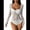 White, variant on Women'S Sheer Floral Lace Long Sleeve Bodysuit Top Sweetheart Neck Bodysuit Wine Red M