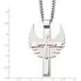 thumbnail image 5 of Stainless Steel Brushed And Polished Cross With Wings 20In Necklace Made In China -Jewelry By Sweet Pea, 5 of 8