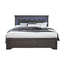 POMPEI METALLIC GREY QUEEN BED WITH LED