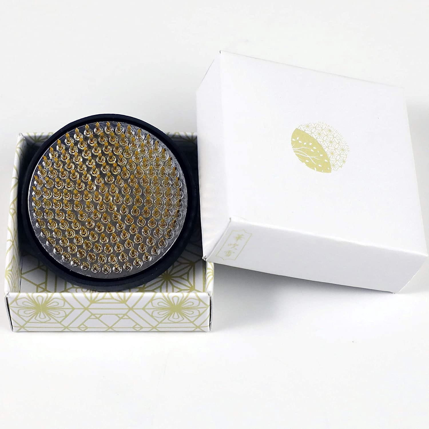 Wazakura Made in Japan Ikebana Tool Kit - Koryu Scissors + Brass Kenzan Flower Holder 2.4"
