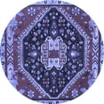 thumbnail image 1 of Ahgly Company Indoor Round Persian Blue Traditional Area Rugs, 5' Round, 1 of 4