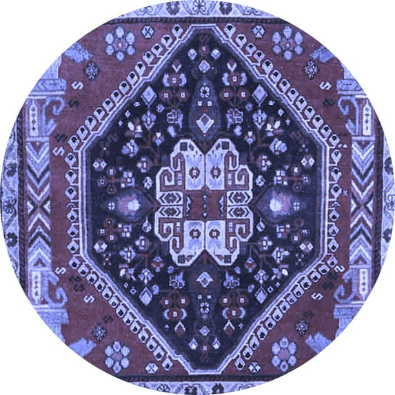 Ahgly Company Indoor Round Persian Blue Traditional Area Rugs, 5' Round