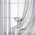thumbnail image 3 of GymChoice Black and White Sheer Curtains,Vertical Stripe Voile Grommet Sheer Curtain Window Panels Yarn Dyed Faux Linen Textured Semi Sheer Window Curtain Drapes ,2 Panels, 3 of 7