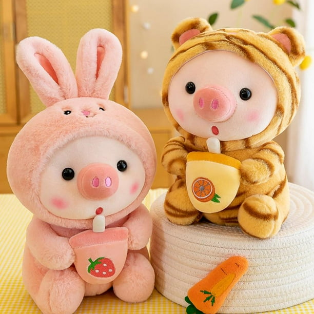 Cerdo De Peluche De Juguete De Peluche Suave Muñeco De Peluche De 9,8  Pulgadas De Cerdo De Peluche De Juguete De Peluche Con Taza De Té De La  Leche