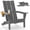 Gray, variant on Tappio Folding Adirondack Chair All Weather HDPE Outdoor Patio Chairs with Detachable Multifunctional Holders and Cup Holders, Fire Pit Chairs for Yard Garden Poolside, Black