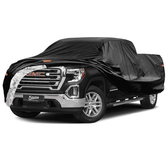 Kayme 6 Layers Waterproof Heavy Duty Outdoor Truck Cover, Custom Fit GMC Sierra(1988-1992) Extended Cab Long Bed, Black
