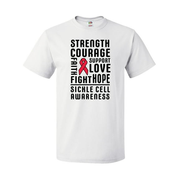 Inktastic Sickle Cell Awareness Strength Courage and Support T-Shirt