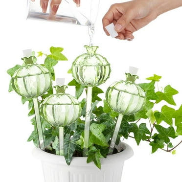 4-Pack Glass Plant Watering Globes, Automatic Drip Irrigation System, Self-Watering Planters for Cacti, Lazy Watering, Drip Irrigation, Home Gardening, Succulent Care