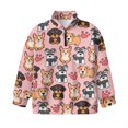 thumbnail image 4 of Uorisanigo Girls Half Zip Pullover Sweatshirt Oversized Cute Cartoon Dog Quarter Zipper Cropped Sweatshirt Fall Fashion Long Sleeve Pullover Shirts Top for Sports and Daily Wear, 4 of 7