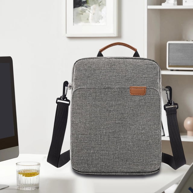 Estuche de transporte perfecl Bolsa de un solo hombro para tableta con bolsillo exterior protector con cremallera Gris