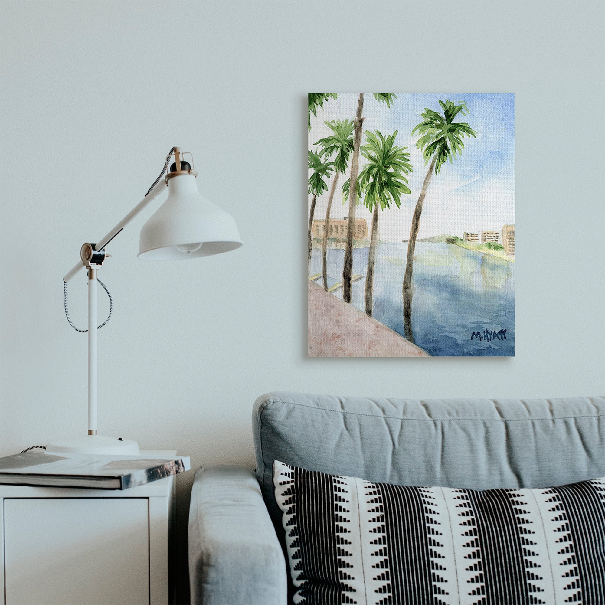 Stupell Industries Tropical Palms Along the River Edge Landscape Canvas Wall Art, 24 x 30, Design by Melissa Hyatt LLC