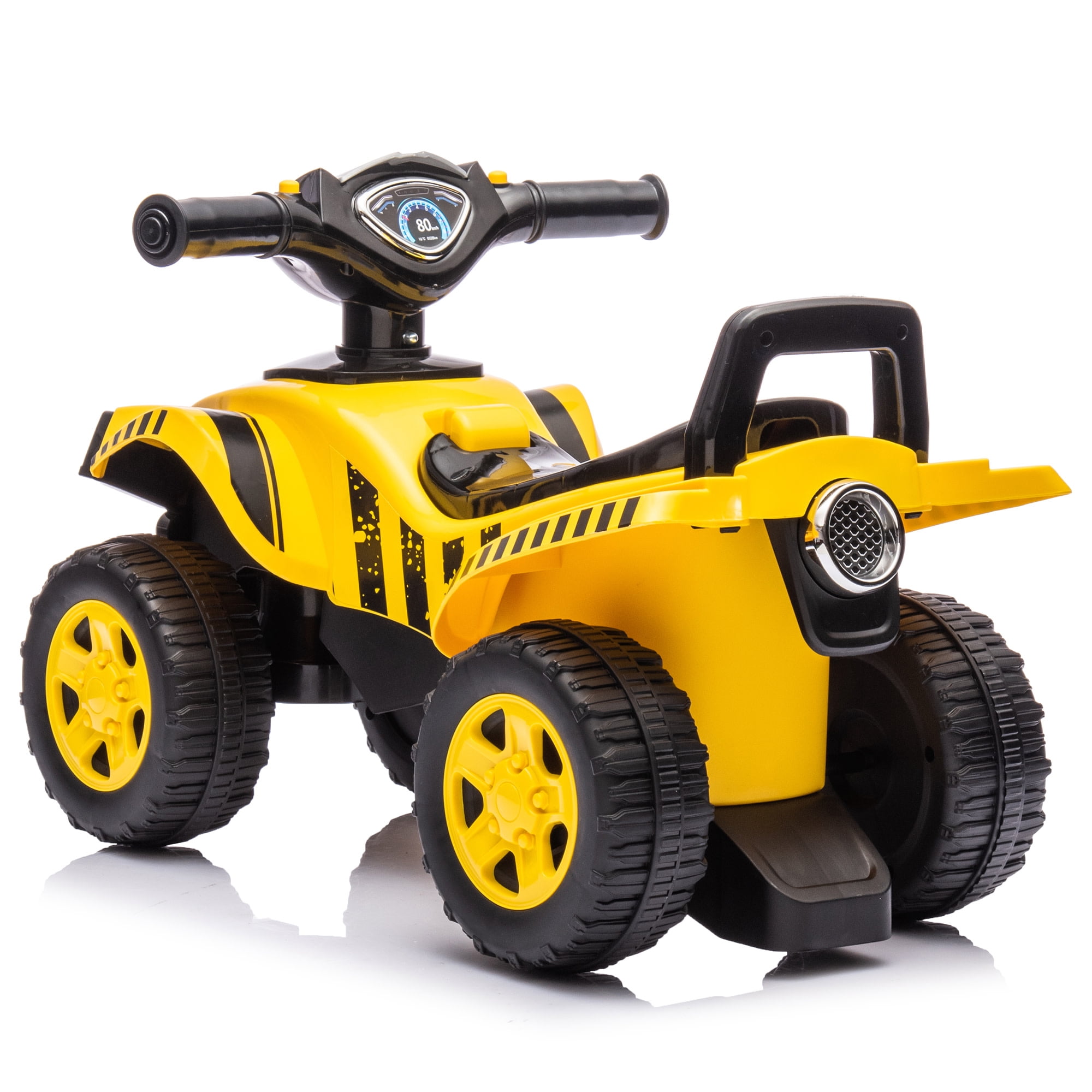Tonka: Quad Push Car - Yellow - Foot-To-Floor Ride-On Toy, 4 Wheeled ATV Vehicle, Reastic Engine Sound, Walker Handle, Licensed, Toddlers & Kids 12mo+