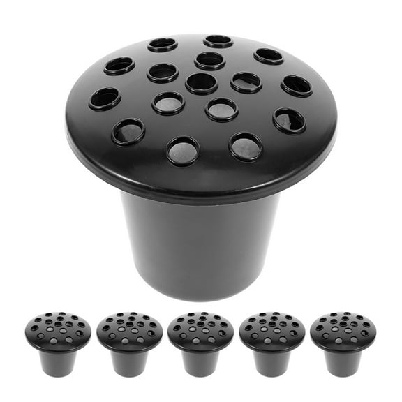 LEORX Cemetery Flowers for Grave Vase 6pcs Black Plastic