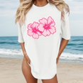 thumbnail image 2 of QHWAUAKFBN T Shirts For Women Trendy Loose Fit Beach Oversized Graphic Tees Vintage Baggy Shirts Summer Vacation Tshirts Top, 2 of 4