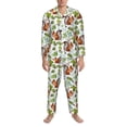 thumbnail image 3 of Lsque Mosaic Forest Squirrel Pattern Long Sleeve Pajama Set for Men - Soft 2-Piece Sleepwear and Loungewear Set with Pockets, Comfy Nightwear-Small, 3 of 7