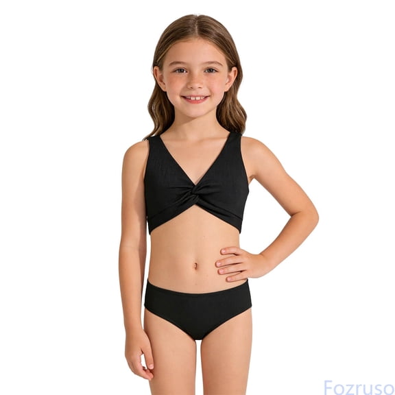 Fozruso Girls Two Piece Swimsuit Tie Dye Bikini Cute Summer Beach Wear For Teen Juniors 2 Piece Swimwear Sets Sizes 9-10 Years