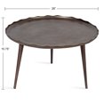 thumbnail image 2 of Kate and Laurel Alessia Modern Round Metal Coffee Table, 26 x 26 x 16, Bronze, Sand Cast Aluminum Coffee Table with Raised Deckled Edge for Storage and Display, 2 of 8