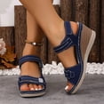 thumbnail image 2 of Wedge Sandals for Womens Open Toe Adjustable Strap Orthopedic Walking Shoes Comfy Arch Support Slingback 2026 Summer Beach Vacation Footwear Navy Size 8.5, 2 of 5
