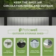 thumbnail image 6 of Patiowell 6x4 FT Metal Outdoor Storage Shed With Vents&nbsp;& Lock, Metal Outdoor Sheds Water-Resistance & Outside Storage Galvanized Steel UV-Resistance for Lawn, Patio, Backyard Garden Tools, White, 6 of 9