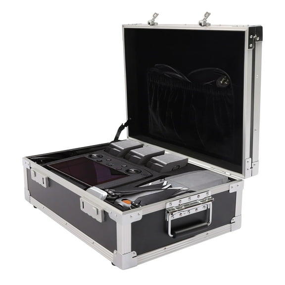 Portable Locking Storage Box – Black, Sturdy Aluminum, Foam Cushioning, Ideal for Travel
