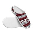 thumbnail image 3 of Wukai Buffalo Plaid Forest Print Women's Indoor Bedroom Slipper Slip On Shoes, Unisex House Shoes with Anti-Skid Sole for Men, Gift for Women Men-37/38, 3 of 7