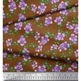 thumbnail image 3 of Soimoi Satin Silk Fabric Leaves & Flower Floral Print Fabric by The Yard 42 Inch Wide, 3 of 3