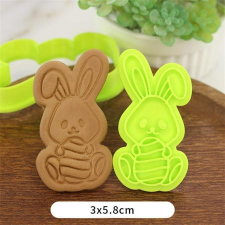 

17 Styles Easter Cookie Mold Cartoon Biscuit Mold Plastic 3D Fondant Bunny Biscuit Mold Easter Party