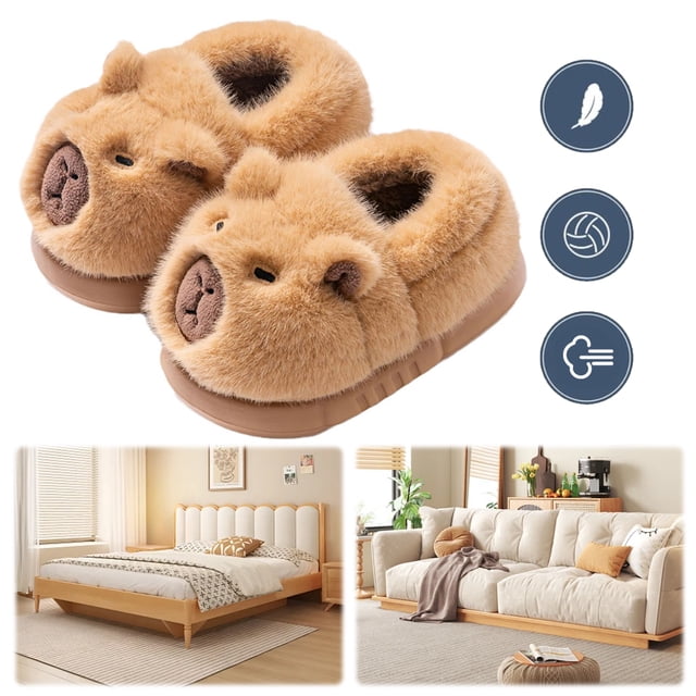 Peludos Capibara Felpa Suela Gruesa Bonita para Interior