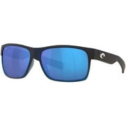 Costa Del Mar Half Moon Blue Mirror Polarized Plastic Rectangular Sunglasses HFM 193 OBMP