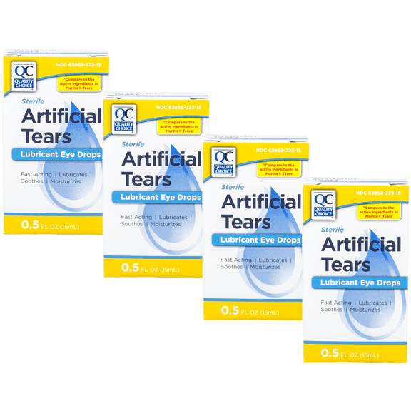 4 Pack Quality Choice Artificial Tears Sterile 0.5oz Each