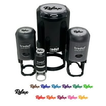 Relax Fun Text Self-Inking Rubber Stamp Ink Stamper - Black Ink - Mini 1/2 Inch