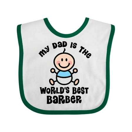 

Inktastic Daddy Worlds Best Barber Childs Gift Baby Boy Bib