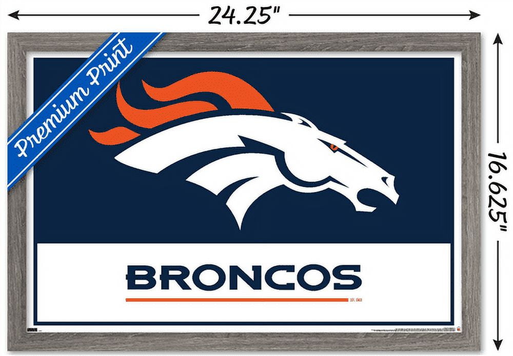 NFL Denver Broncos - Logo 21 Wall Poster, 14.725" x 22.375", Framed