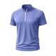 thumbnail image 4 of pstuiky Mangas cortas para hombre, Camiseta deportiva de verano para hombre, de color liso, ajustada, con cremallera, de manga corta y cuello alto camisas casuales para hombre xxxl, 4 of 5
