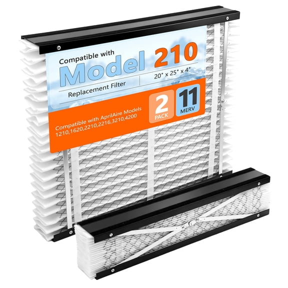 2 Pack 210 Replacement Filter Compatible with AprilAire Whole House Air Purifiers Models 1210, 1620, 2210, 2216, 3210, 4200, Size: 20''x25''x4''