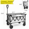 thumbnail image 5 of Whitsunday Collapsible Compact Wagon Cart Foldable,Folding Beach Heavy Duty Wagon with 360°Rotatable Wheels for Camping Outdoor Sports Garden Silver, 5 of 6
