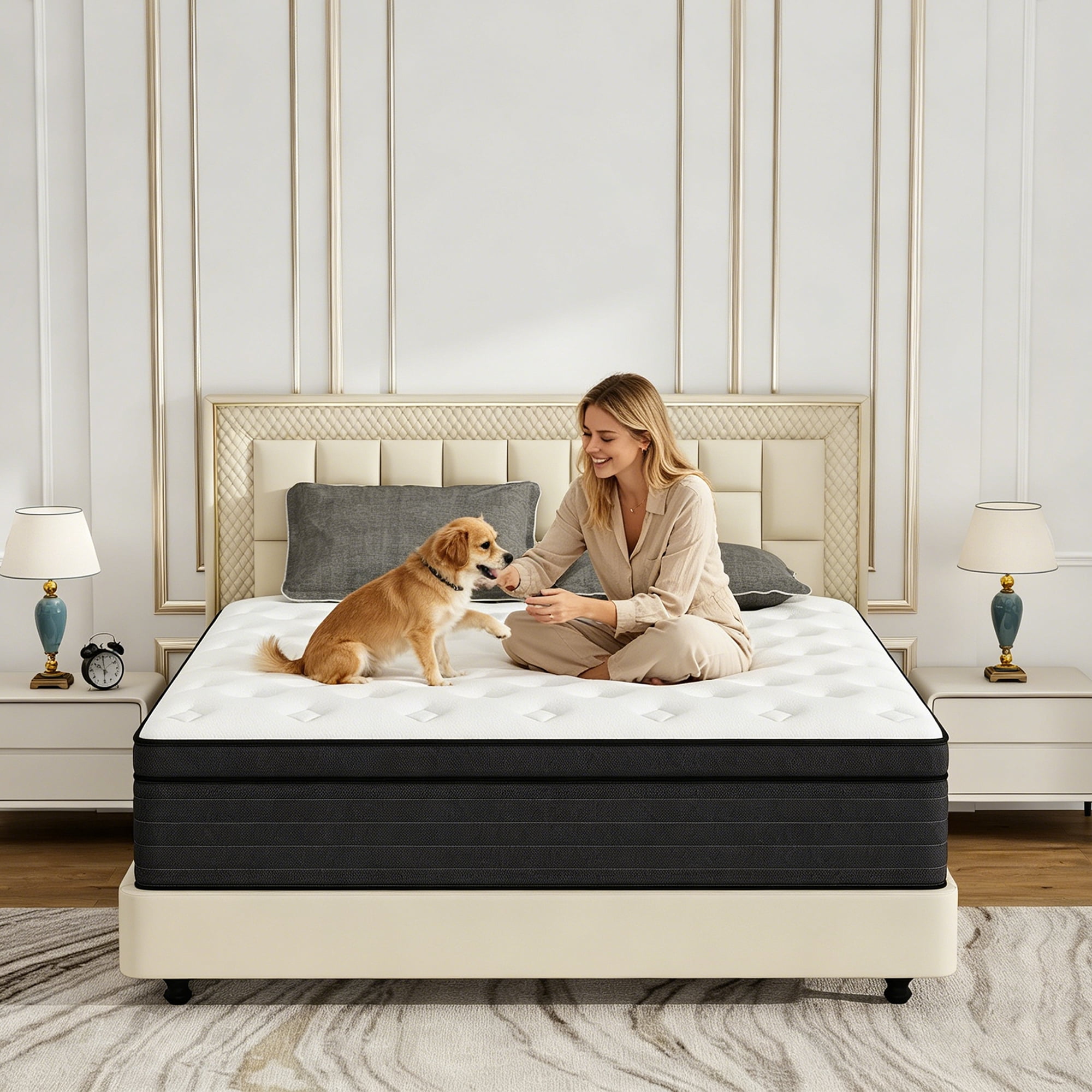 Yilicy 12 inch Queen Mattress, Gel Memory Foam & Spring Hybrid Medium Comfort Mattress in a Box,Adult
