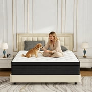 Yilicy 12 inch Queen Mattress, Gel Memory Foam & Spring Hybrid Medium Comfort Mattress in a Box,Adult