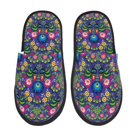 Balery Roosters 1 Slient Indoor Furry Fleece Comfort House Shoes Soft Non-Slip Home Shoes Cotton slippers House Slippers-- Medium
