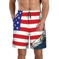 thumbnail image 1 of Balery American Astronaut Runs Forward Traje de Baño Estilo Hawaiano para Hombre, Shorts de Secado Rápido con Bolsillos-Large, 1 of 6