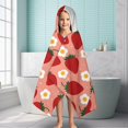thumbnail image 6 of Strawberry Plants Fruit Flower Pink Pattern Hooded Bath Towel，60"x35" for Ages 3 To 12 Kids, Quick Dry Lightweight Soft Microfiber Hood Beach Towel Cover Up for Kids, 6 of 7