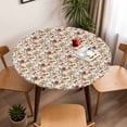 thumbnail image 5 of Vintage Floral Elastic Fitted Round Table Cover Spring Flower Birds Waterproof Outdoor Tablecloth for Holiday Party, Picnic, Patio & Dining Fits Tables Up to 55"-60", 5 of 8