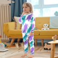 thumbnail image 4 of FORMRS Long Sleeve Top and Pants Pajama Set for Niños 2-Piece Sleepwear, Sizes 18M-8Y, Green Drawing, 4 of 6