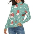 thumbnail image 2 of Snow Santa Gift Sock Christmas Pattern Women's Turtleneck Sweater Long Sleeve Ribbed Fitted Turtle Neck Casual Fall Winter Collection Top M, 2 of 4