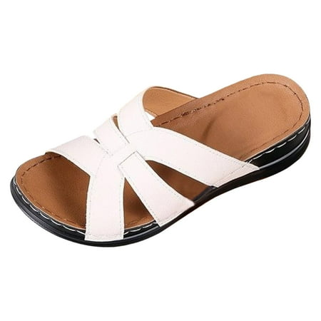 

Liaosiiii Summer Women s Wedge Heeled Thick Soled Slippers With Bow Decoration Fish Mouth Slippers Large Size Shoes Womens Slide Sandals Floral